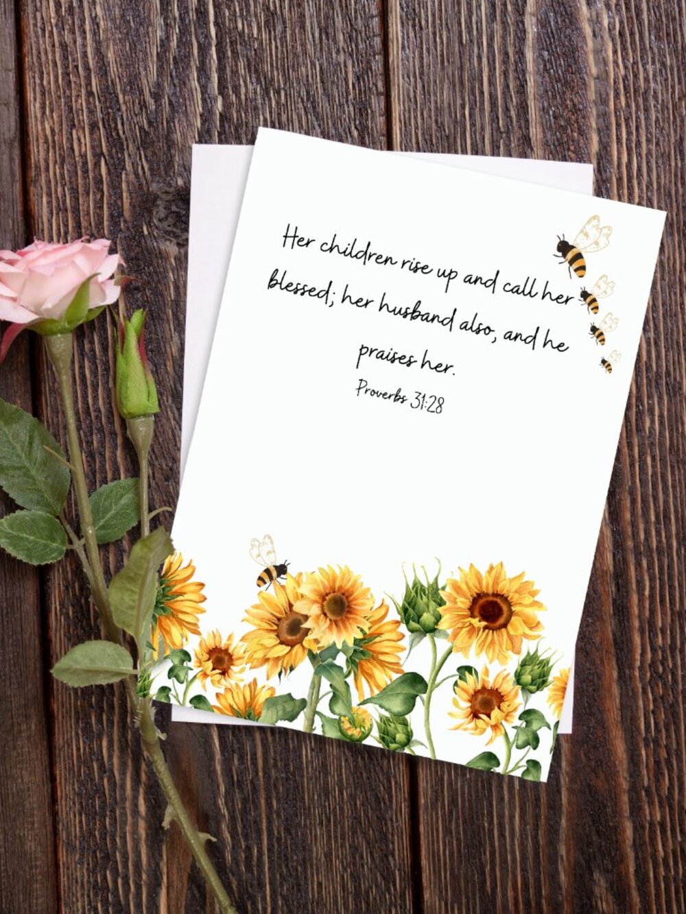 Sunflower and Bee Mothers day card